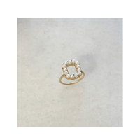 Octagon frame pearl ring
