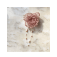 Flower × Pearl code ribbon choker 【Pink Pearl Bloom】