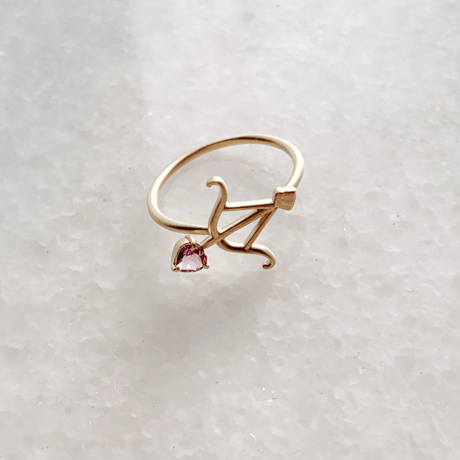 Heart arrow ring(ピンクトルマリン)