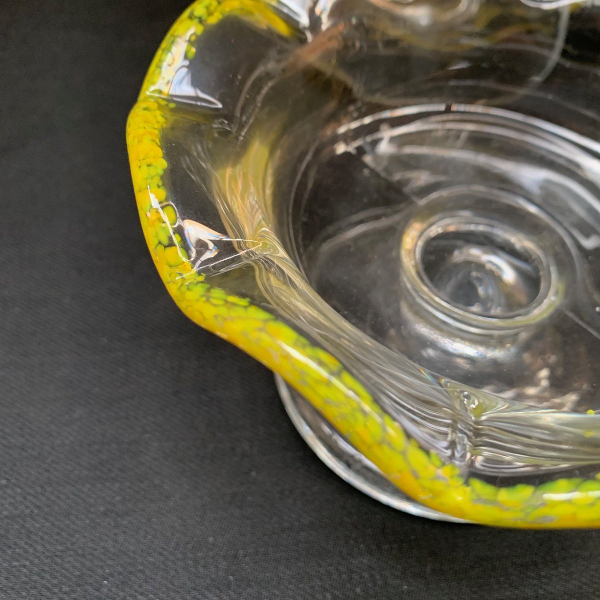 昭和レトロ◎フリルプレスガラス プレスガラス フリルガラス 皿 デザート皿 フリル ピンク 昭和レトロ3