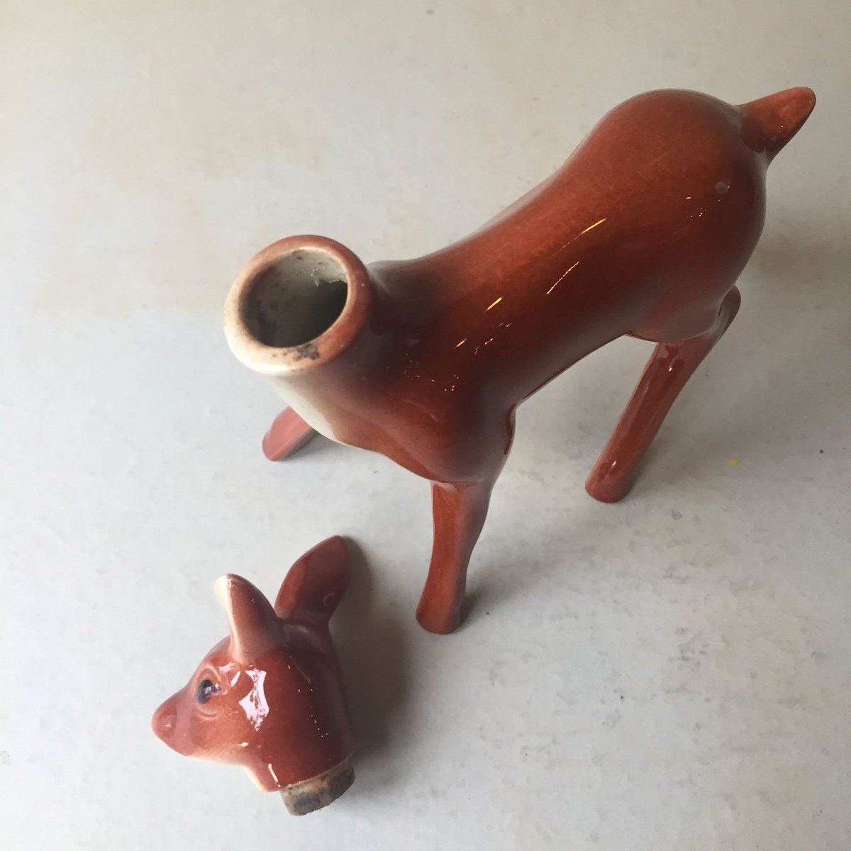 鹿 バンビ 陶器 水差し 水滴 ピッチャー オブジェ vintage | Kica