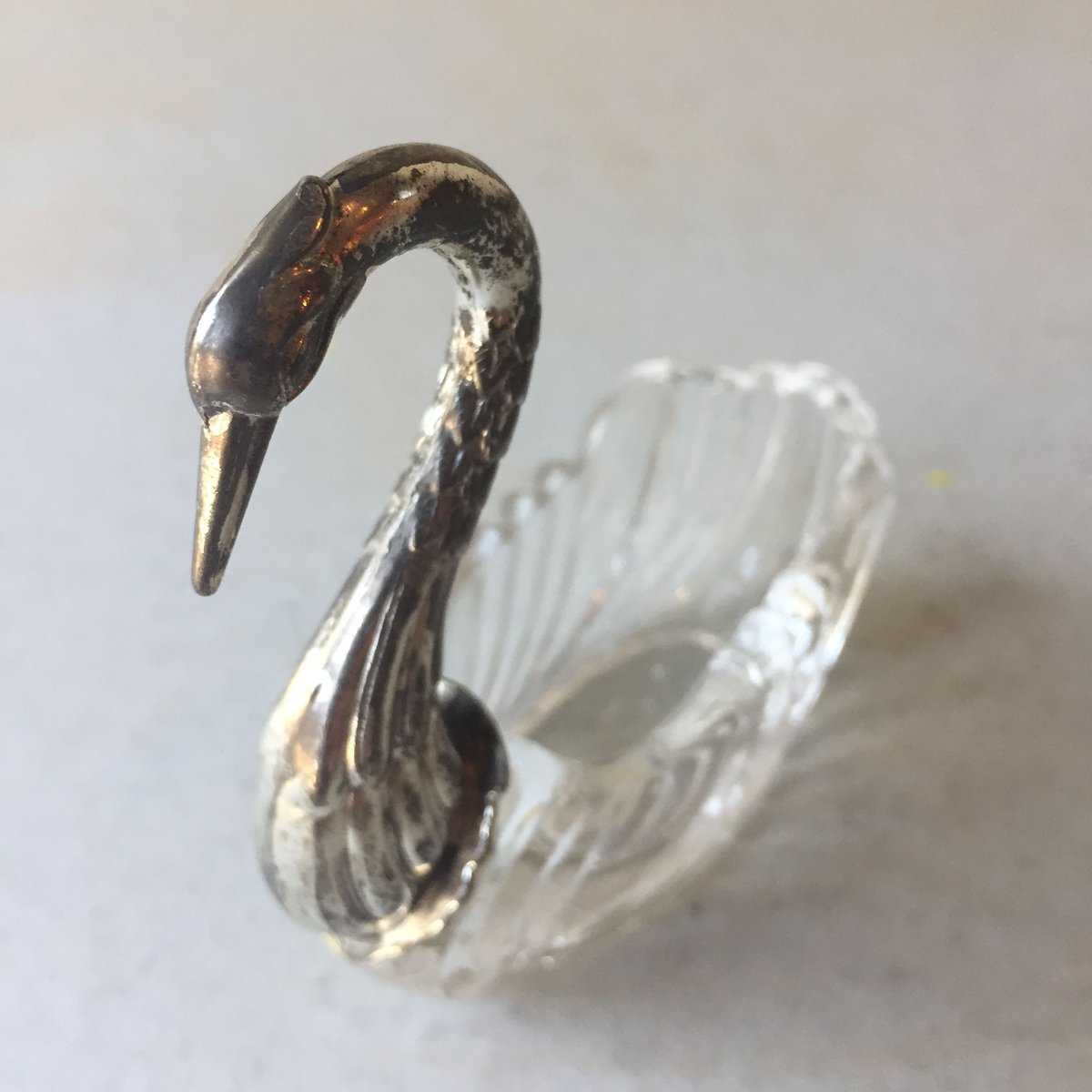 白鳥 スワン 小物入れ vintage クリスタル×メタルシルバー Sサイズ | Kica