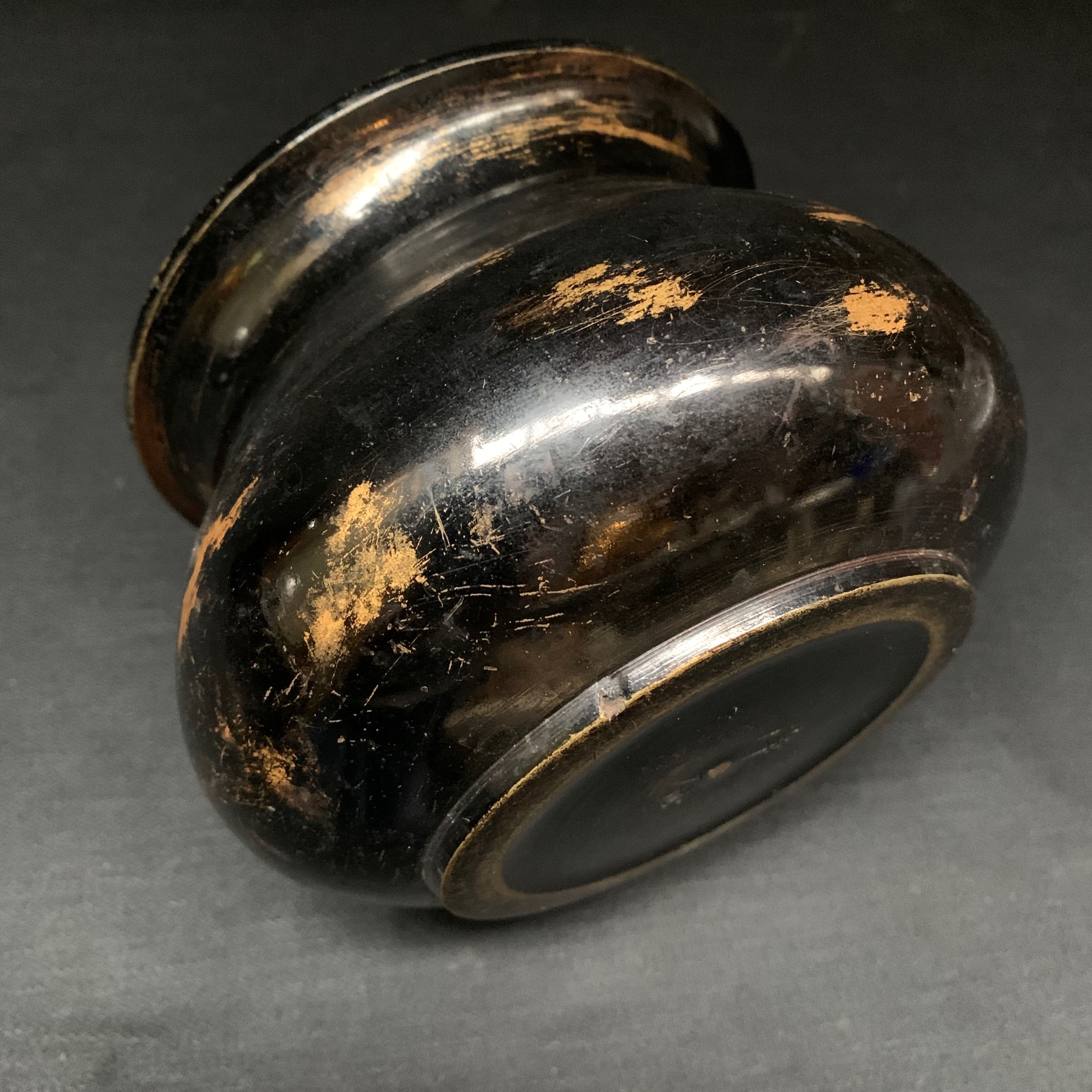 【千家十職】中川浄益作 唐銅 エフゴ型建水（水こぼし）茶道具 骨董 Japan Vintage 中川浄益 建水 こぼし エコブ 茶道具 金属 工芸 銅 唐銅