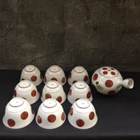 Japan Vintage 秦 蔵六 造 純錫 二世 茶托 刻 5客 并刻 煎茶 錫器 茶器