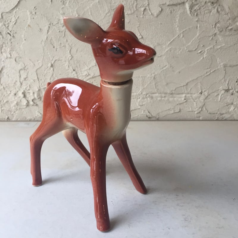 美品】バンビ シカ 鹿 陶器 置物 インテリア 工芸品 美術品 A2580