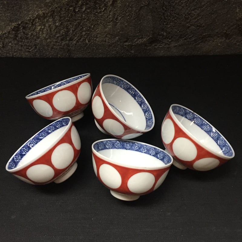 Japan Antique 角福 古伊万里 古染付 江戸期 古九谷 煎茶碗 金継 湯呑