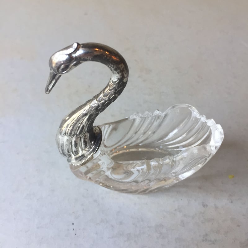 白鳥 スワン 小物入れ vintage クリスタル×メタルシルバー Sサイズ | Kica