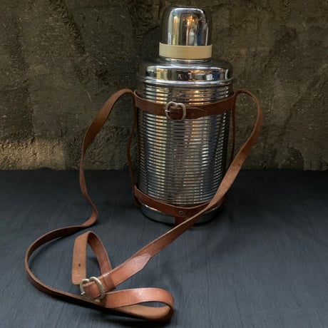 Vintage vacuum bottle 革ホルダー付き 魔法瓶 水筒 ポット