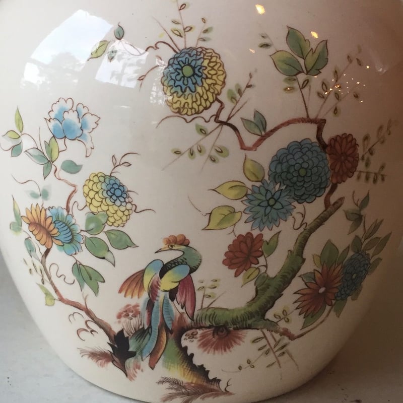2789 ロイヤルコールドン  Cauldon 花鳥　茶壺 2789 ロイヤルコールドン Royal Cauldon 花鳥茶壺