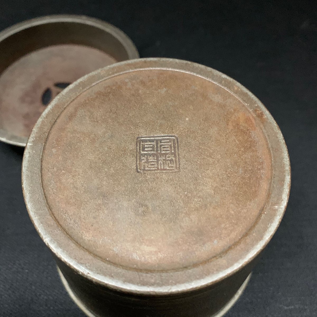 大] 唐物 古錫円式茶托５客揃い 855g 古い 良品 古玩 中国美術 煎茶 