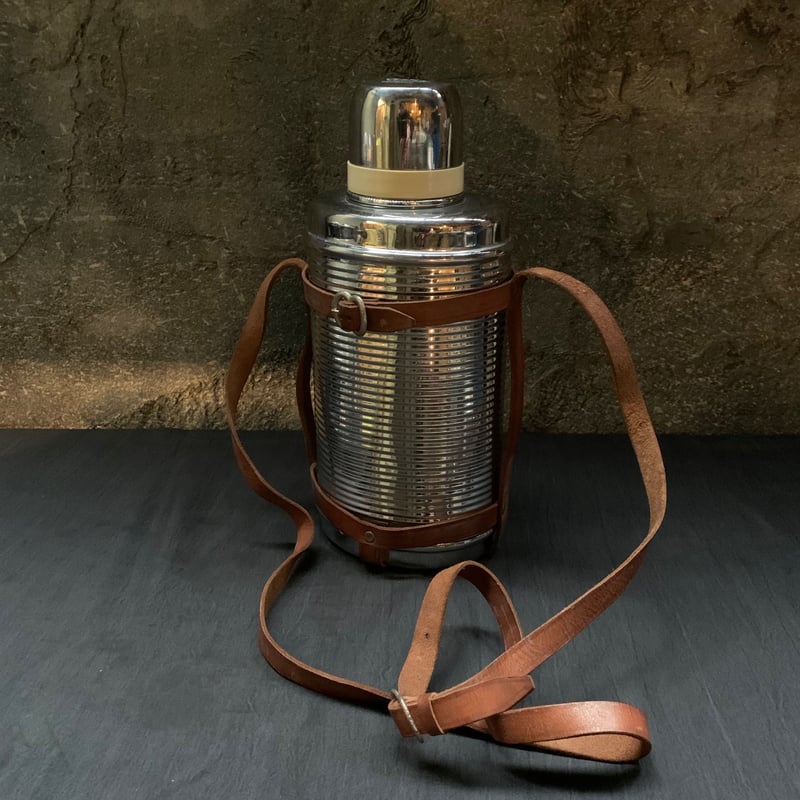 Vintage vacuum bottle 革ホルダー付き 魔法瓶 水筒 ポット | Kica