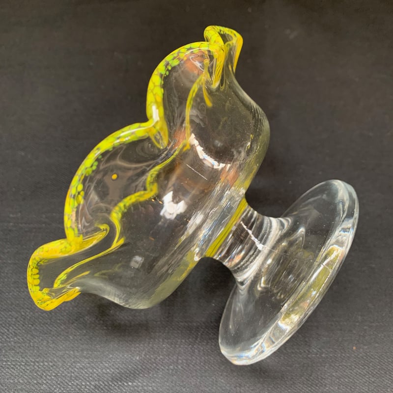 昭和 レトロ ガラス 氷コップ 4客 パフェ デザート 脚付 足つき フリル