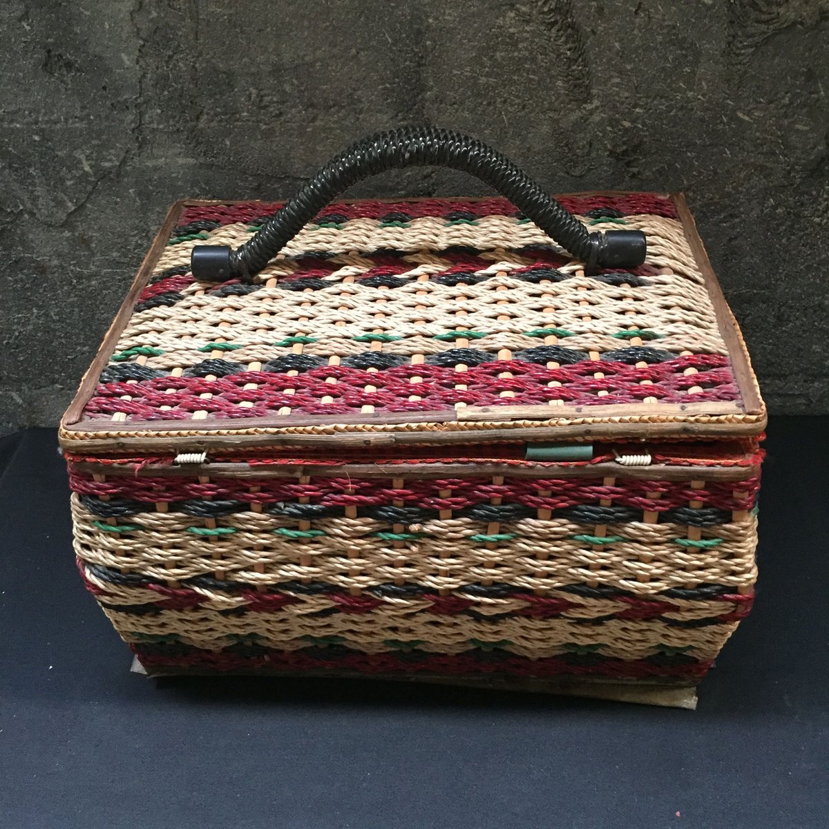 Japan Vintage ソーイングバスケット 裁縫箱 カゴバッグ ピクニック