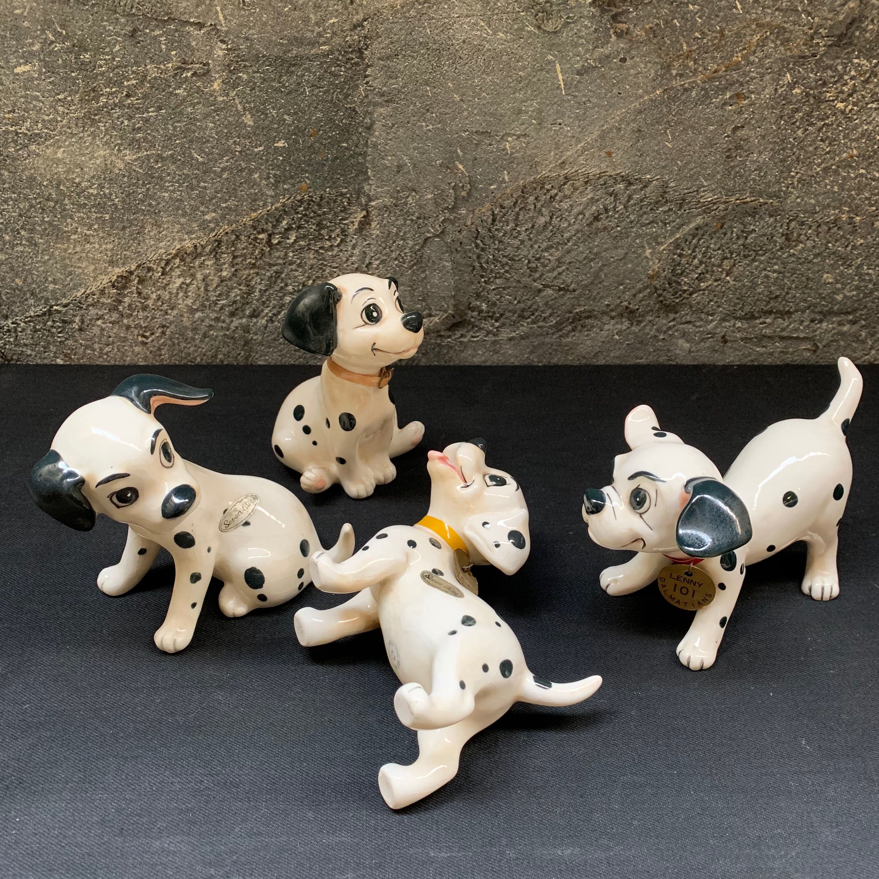 【ヴィンテージ】101匹わんちゃん 陶器 フィギュア 8体セット USA 1959's WALT DISNEY 101匹わんちゃん 陶器フィギュア 4体セット