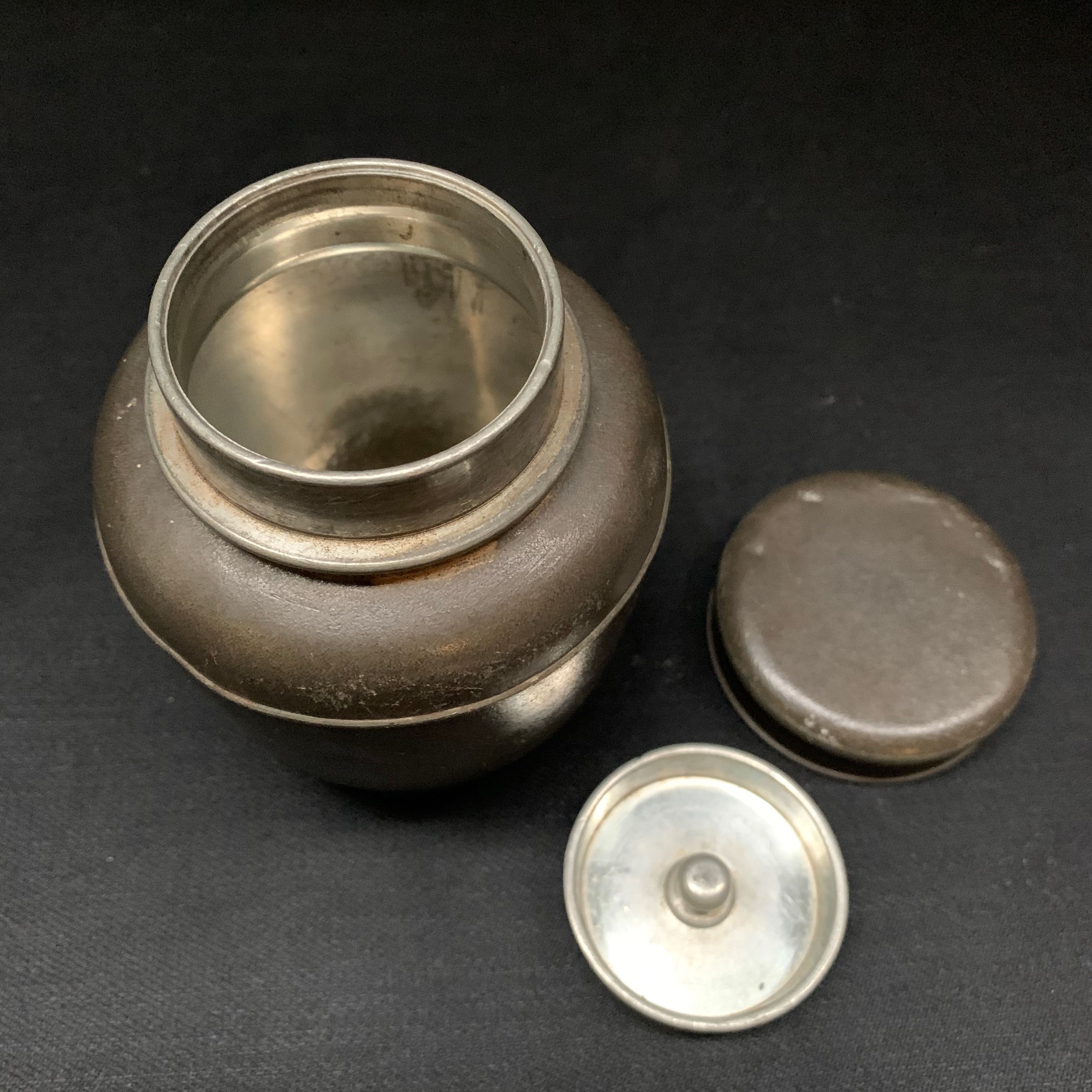 Japan Antique 古錫 純錫 中村半造 茶壺 煎茶 道具 錫 茶壷 茶入