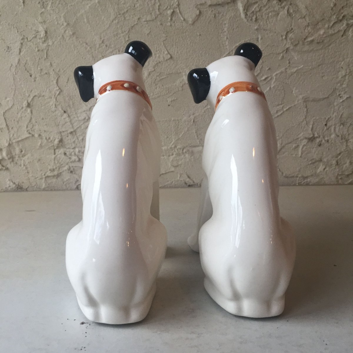 ビクター「ニッパー」2体セット陶器製フィギュア ビクター犬 Victor ニッパー 陶器 フィギュア 昭和 ビンテージ