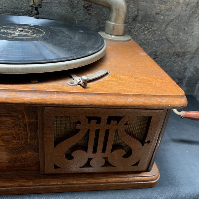 Japan Antique 蓄音機 ニッポノホン 動作品 ユーホン1号機 ケース付き