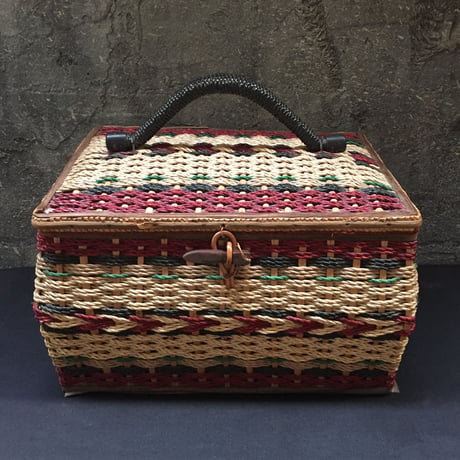 Japan Vintage ソーイングバスケット 裁縫箱 カゴバッグ ピクニック 昭和 レトロ