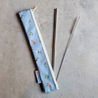 ステンレス製ストロー（ポーチ＆ブラシ付き）ホワイト