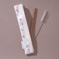 ステンレス製ストロー(ポーチ&ブラシ付き)ブルー | greenbird ステンレス製ストロー(ポーチ&ブラシ付き)ブルー | greenbird