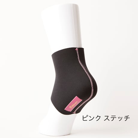 かかとソックス（ 黒/ステッチ3色）