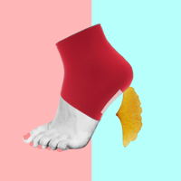 かかとソックス（ レッド）
