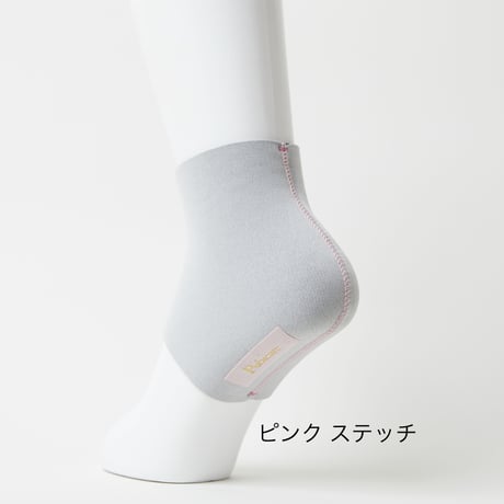 かかとソックス（シルバーグレー/ステッチ2色）