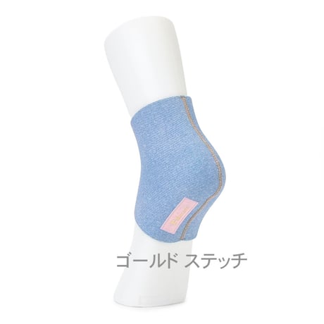 かかとソックス（ブルーデニム柄）