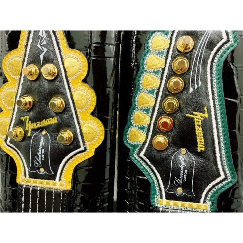 ha | za | ma 渋 ギター長財布 美品 ハザマ チャーム2個おまけ