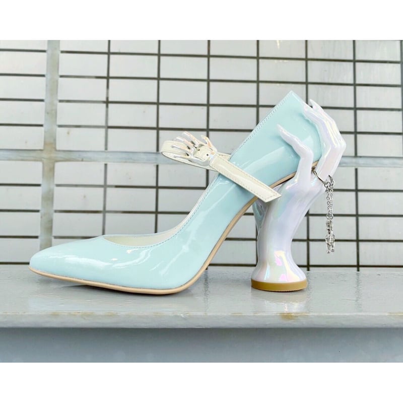 惹き鉄となるヒールパンプス aurora ver.限定 Hand Heel Pumps (aurora ver.) | ha | za | ma (o