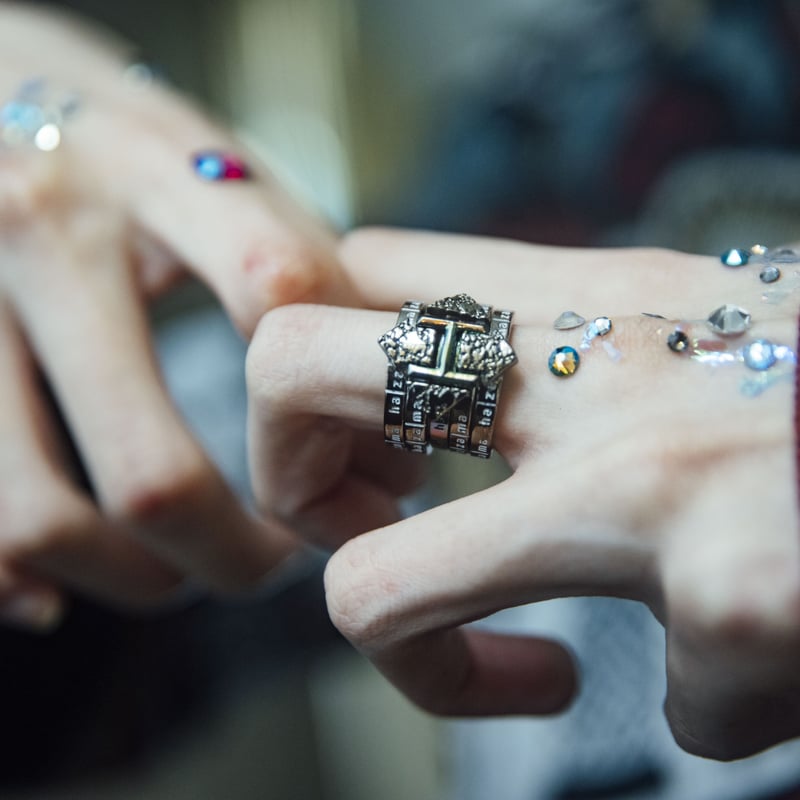 最安値‼️ha|za|ma 定位置を忘れた5連リング 10号