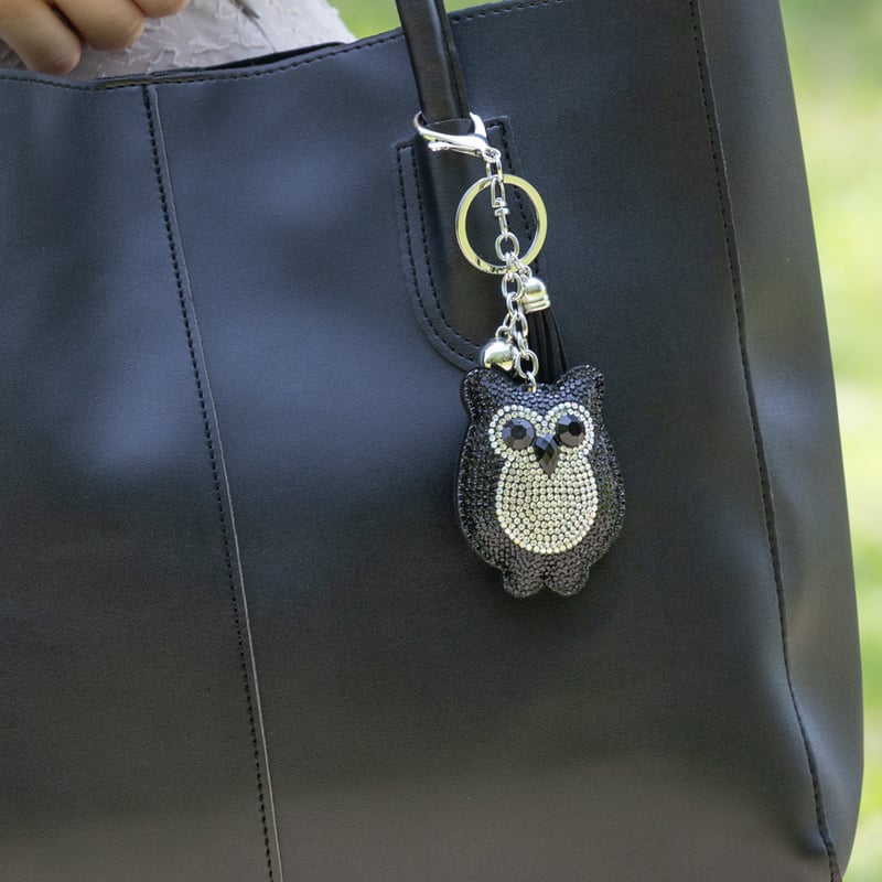 フクロウ ブラック ビジュー バックチャーム 131708120126 | VERITEOnl