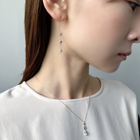 K10YG スカイブルートパーズ/ライトアメジスト/ブルートパーズ ネックレス 101708061353