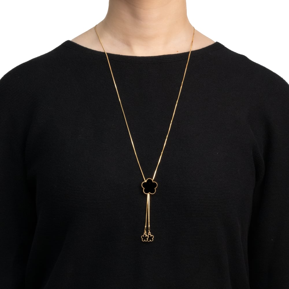 ピンキーアンドダイアン◆ラリエットネックレスブラウス ブラック 38 美品】ピンキーアンドダイアン◇ラリエットネックレスブラウス