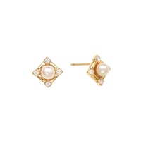 K10YGアコヤパール／ダイヤモンド ピアス 113808070044
