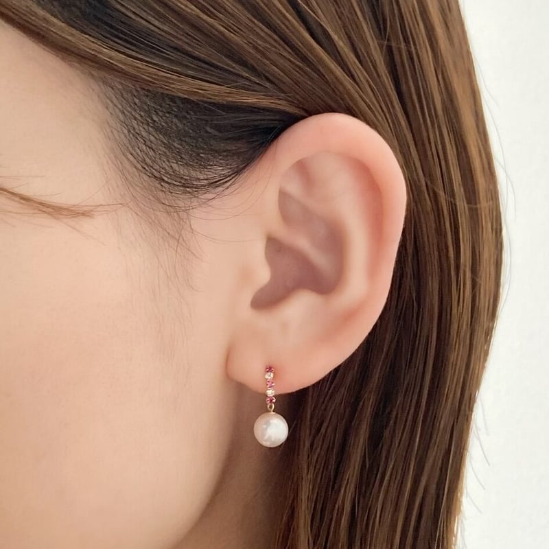 K10YGアコヤパール・ルビー・ダイヤ ピアス | VERITEOnline-Shop K10YGアコヤパール・ルビー・ダイヤ ピアス | VERITEOnline-Shop