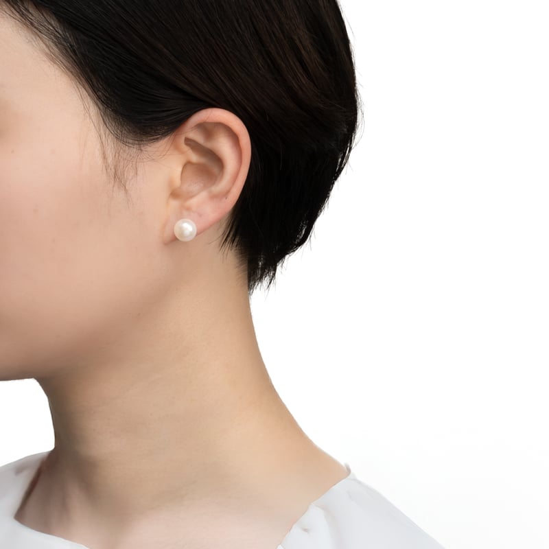 幸せをキャッチするバテイ・淡水真珠デザインピアスK10YG