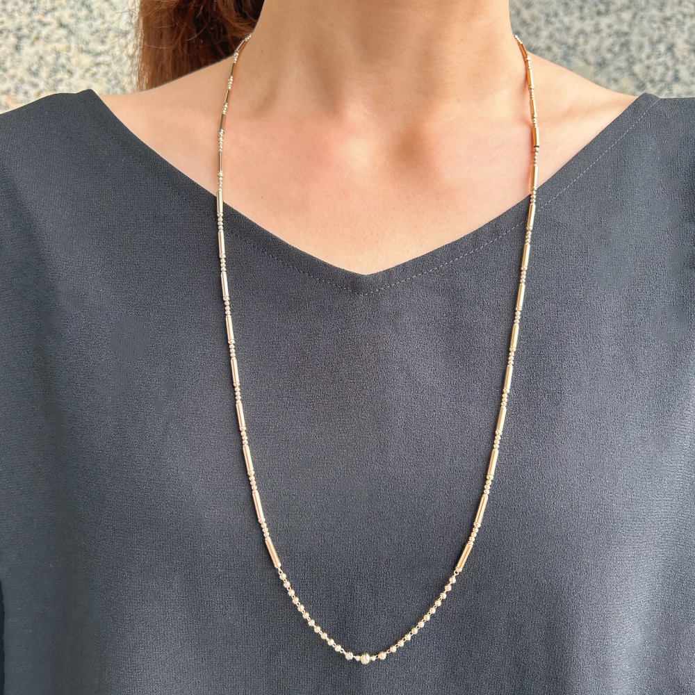K18EARTH GOLD/ PT850 ロングネックレス | VERITEOnline-Sh K18EARTH GOLD/ PT850 ロングネックレス | VERITEOnline-Sh