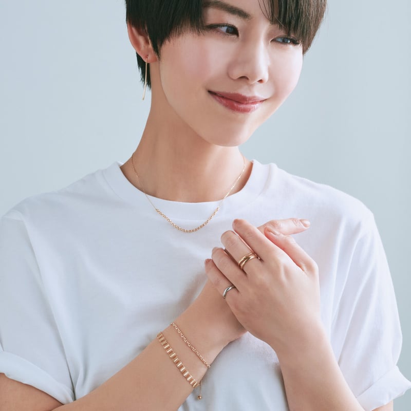 K10YG チェーン ステーション ブレスレット エテ ete ete｜K10YG