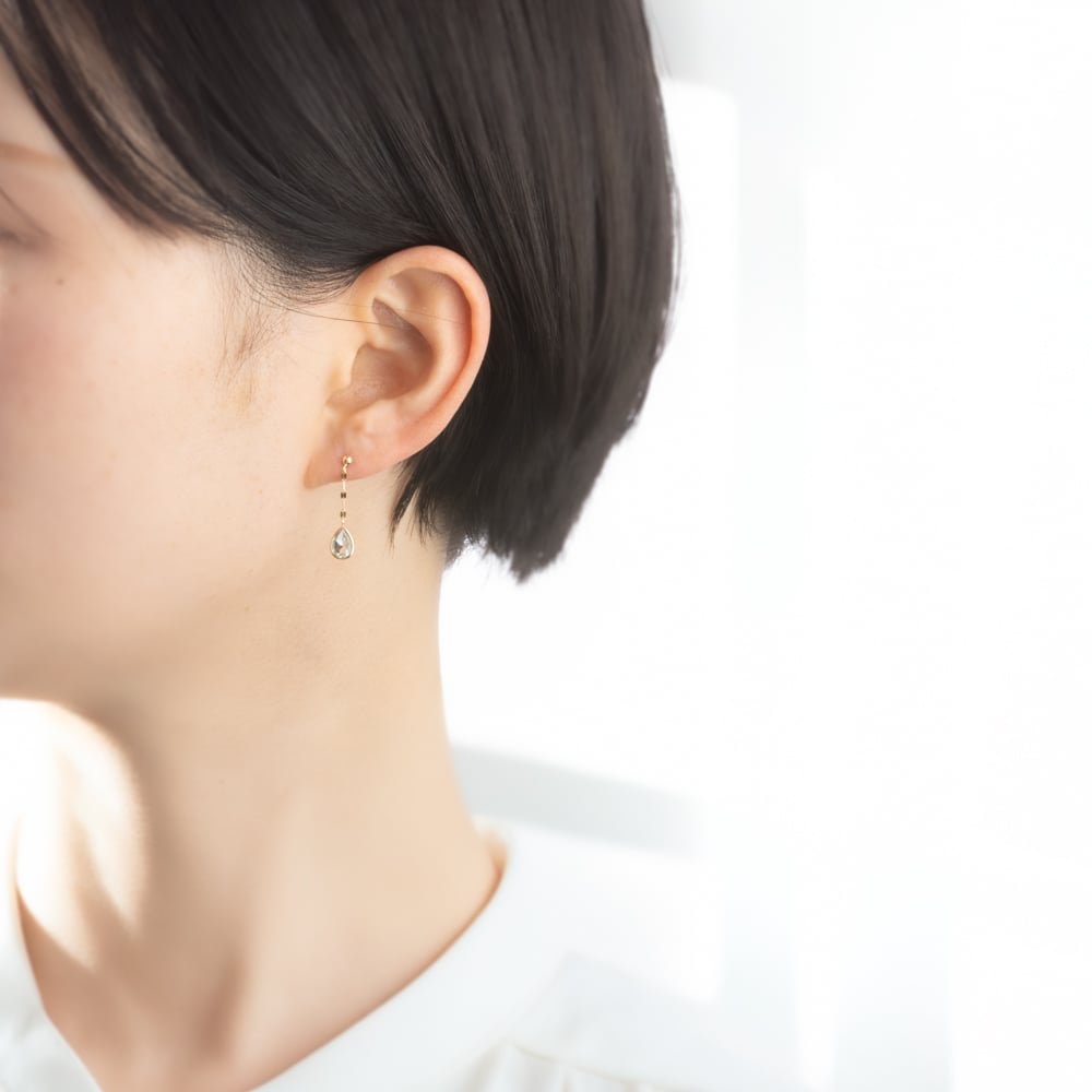 K10YG グリーンアメジスト ピアス 101708061482 | VERITEOnline