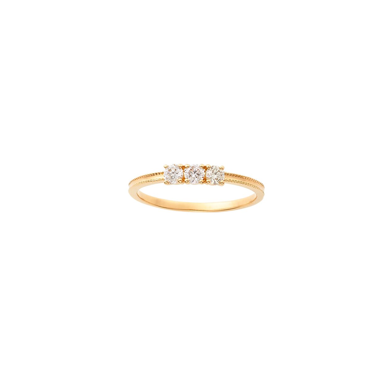 K18YG ダイヤモンド ピンキーリング 0.08CT（K18WG ルビー  