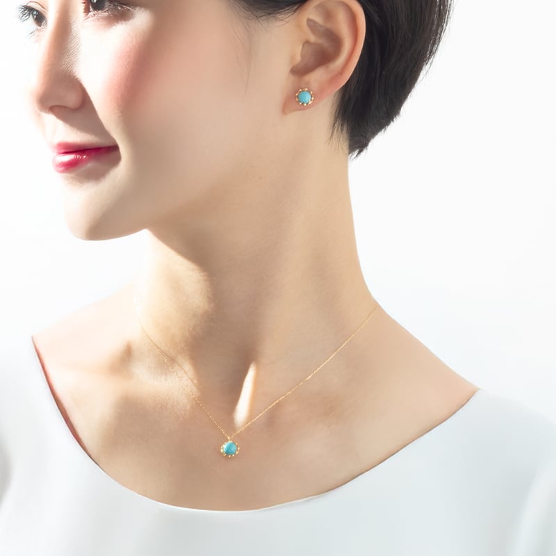 K18YG トルコ石 ネックレス 119008140393 | VERITEOnline-Sh