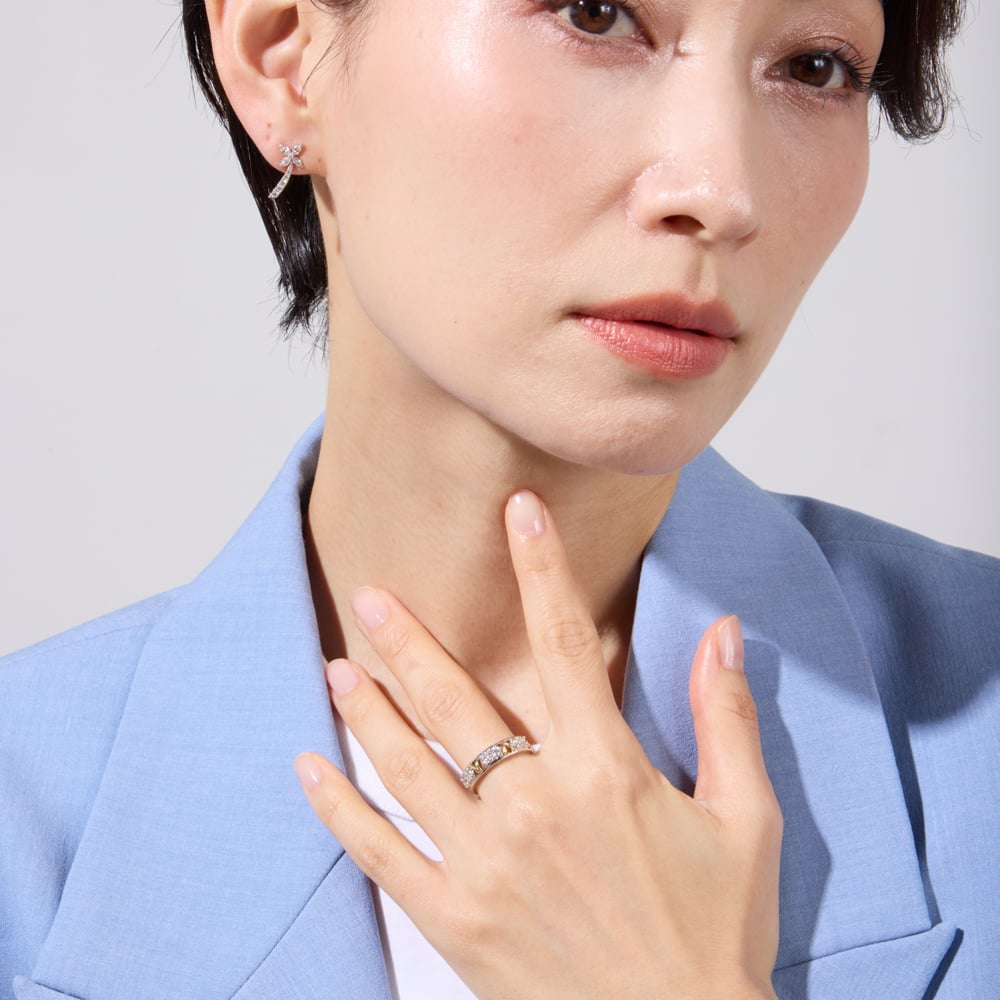 pt900 ダイヤモンドスマイルピアス　ロング PT900 / PT950 ダイヤモンド ピアス 123308020422 | VERITEO