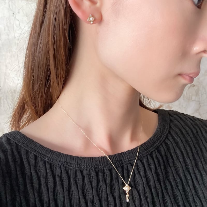 K10YGアコヤパール／ダイヤモンド ピアス | VERITEOnline-Shop