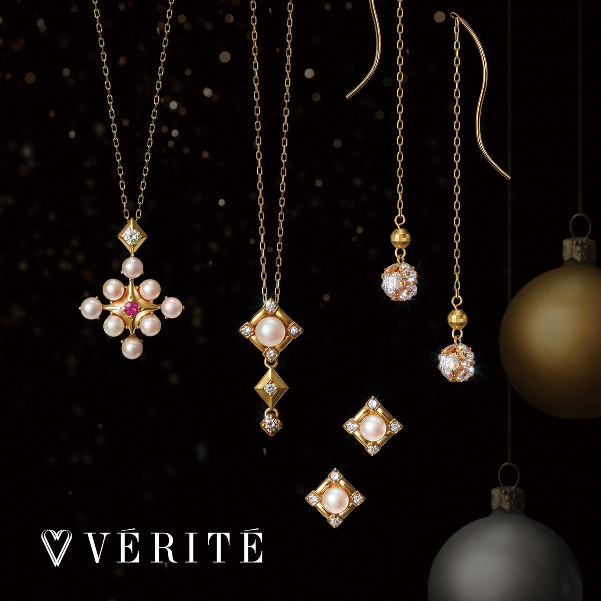 K10YGキュービックジルコニアピアス | VERITEOnline-Shop
