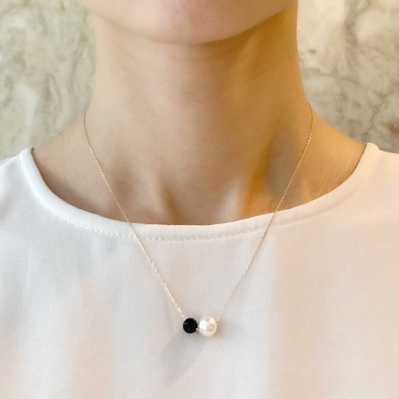 K10YGアコヤパール・オニキス ネックレス | VERITEOnline-Shop K10YGアコヤパール・オニキス ネックレス | VERITEOnline-Shop