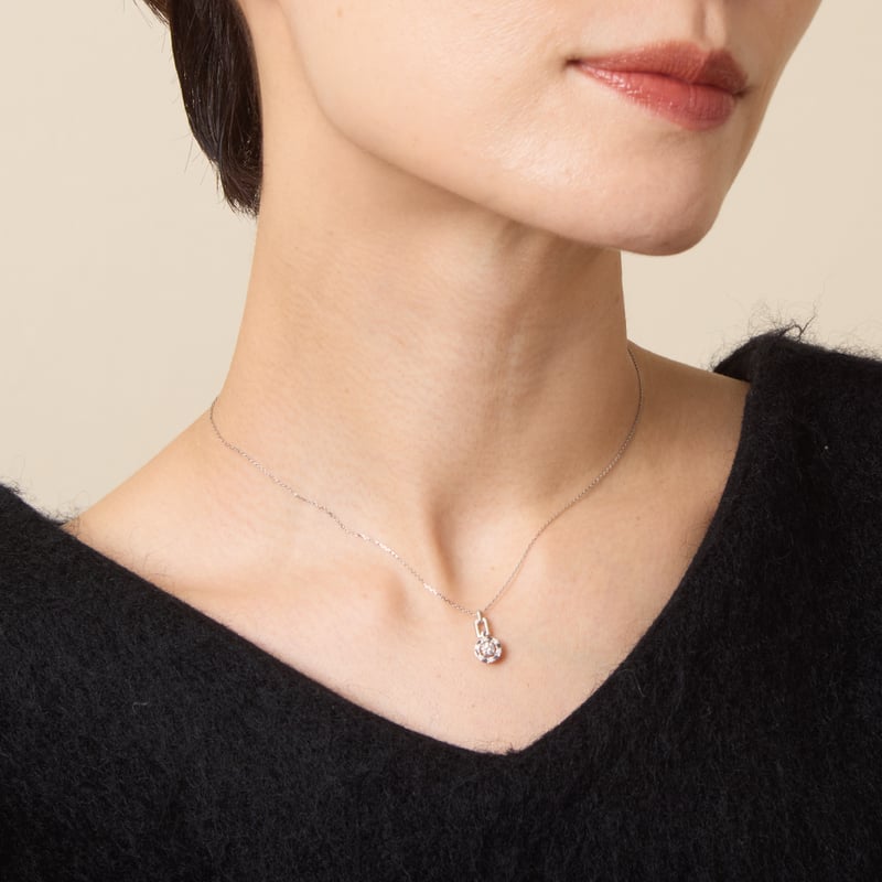 美品☆ダイヤモンドネックレス 0.260ct pt900/850 古い 