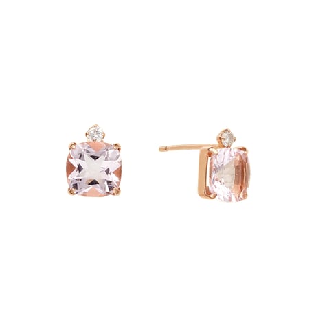K18PGモルガナイト／ダイヤモンド ピアス 118208020068