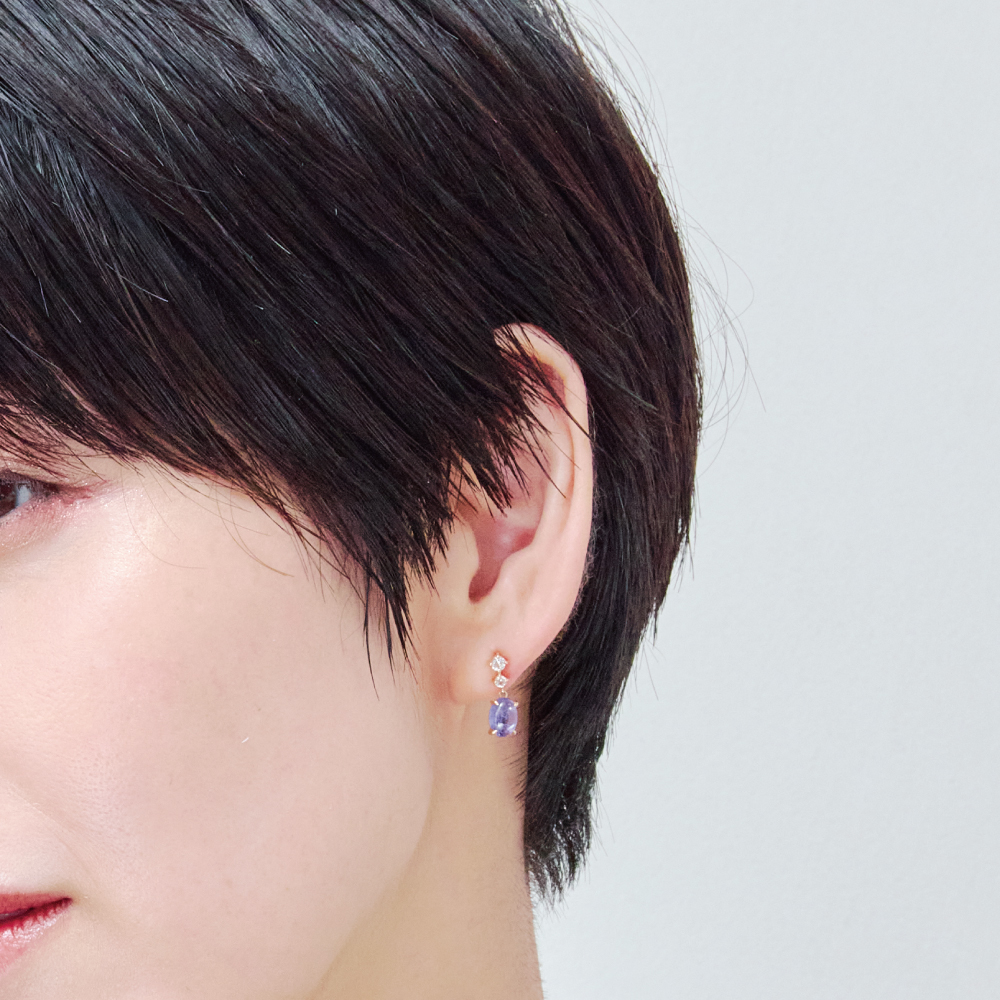 14kg】カイヤナイトとタンザナイトのイヤリング／ピアス - ピアス