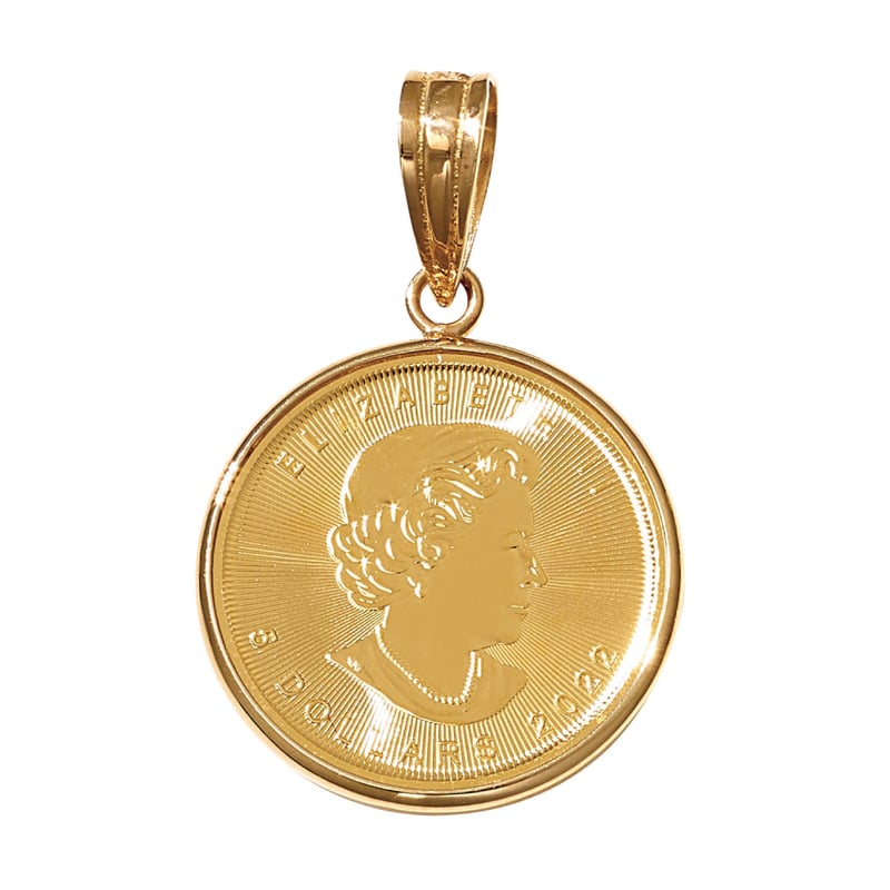 K18 / K24 メイプルリーフ/エリザベス コインペンダント 403308080086 |